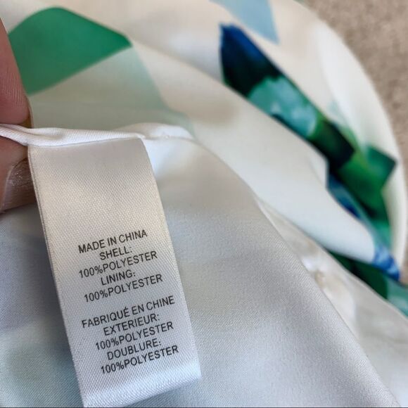 CECE by Cynthia Steffe tropical floral wrap romper blue green Sz 8 NWOT - Picture 9 of 13